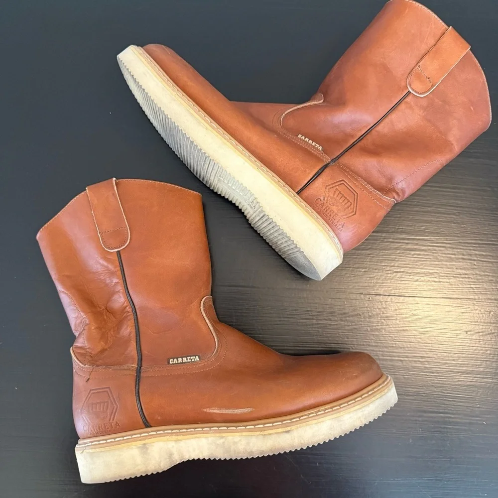 Carreta Tan Leather Ankle Boots‎ size 29 or US 11